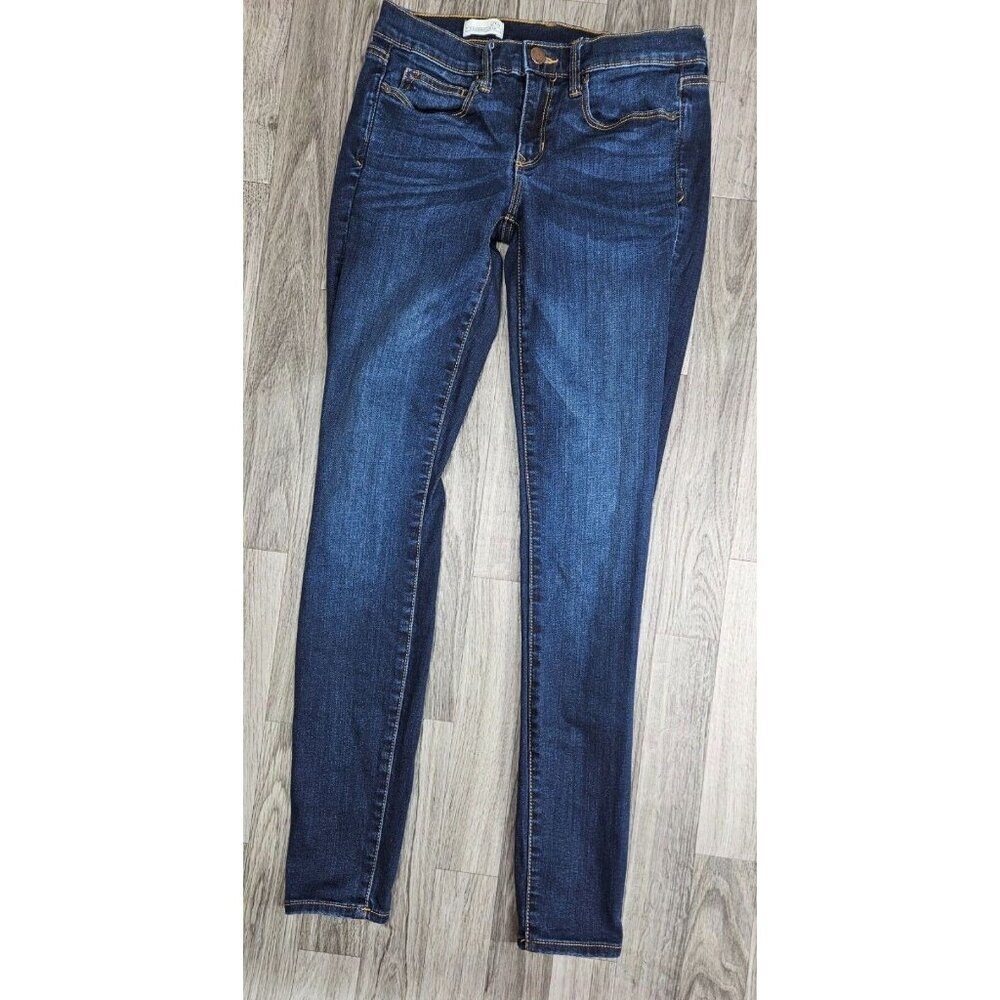 Gap 1969 Womens Size 26 R Whiskered Skinny Denim Blue Jeans Leggings